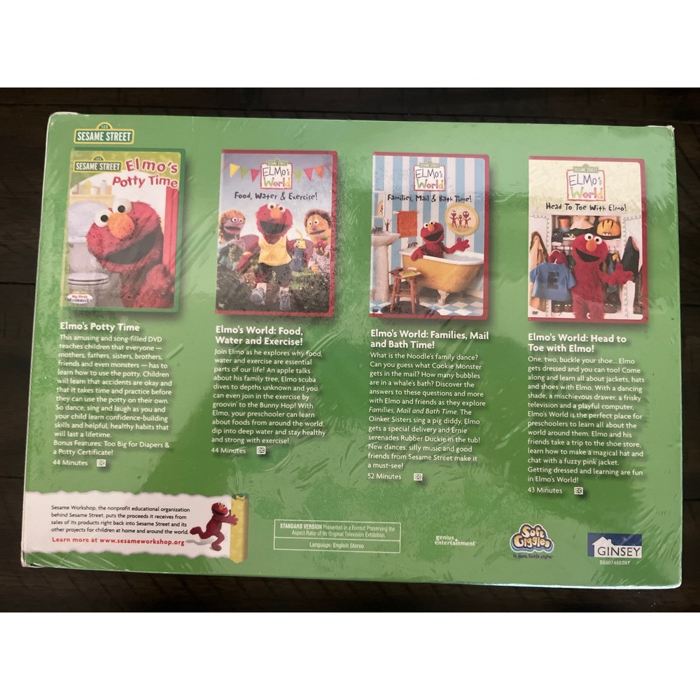 Sesame Street Exclusive Potty Pack 4 DVD Set and Folding Potty Seat Elmo New - Picture 2 of 2